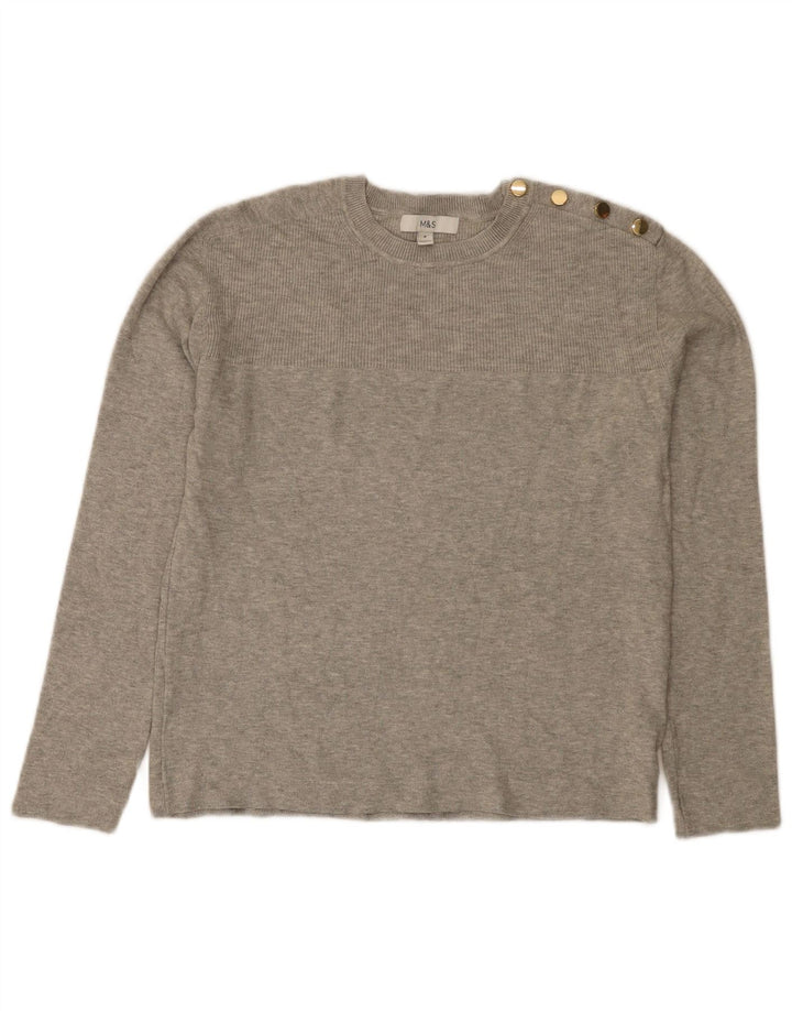 Marks & Spencer Dametop Langærmet UK 12 Medium Grey Viscose