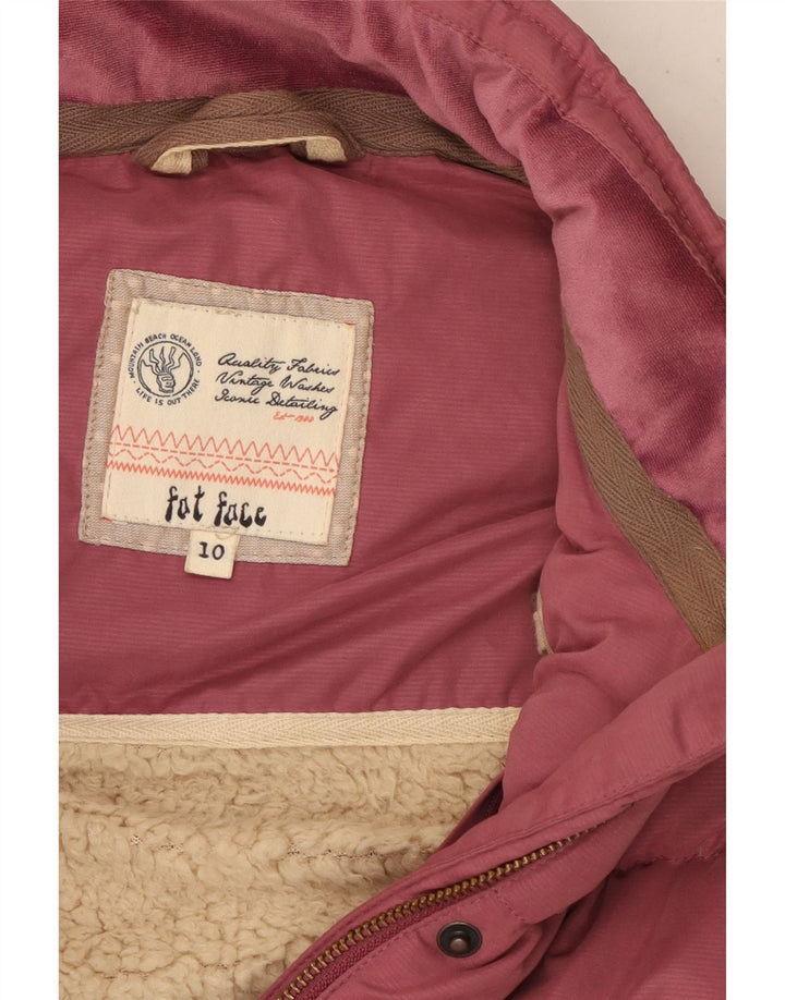 Fat Face Dame Sherpa Oversized Polstret Gilet UK 10 Small Pink Polyester