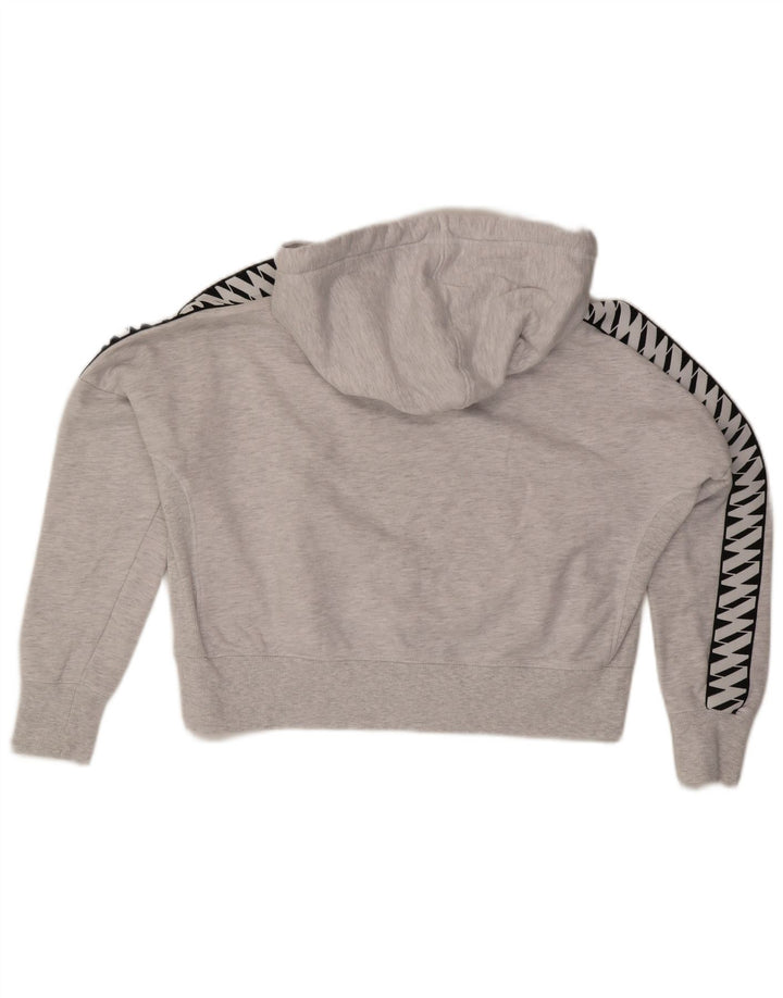SUPERDRY Dame Oversized Crop Hoodie Jumper UK 12 Medium Grey Colourblock