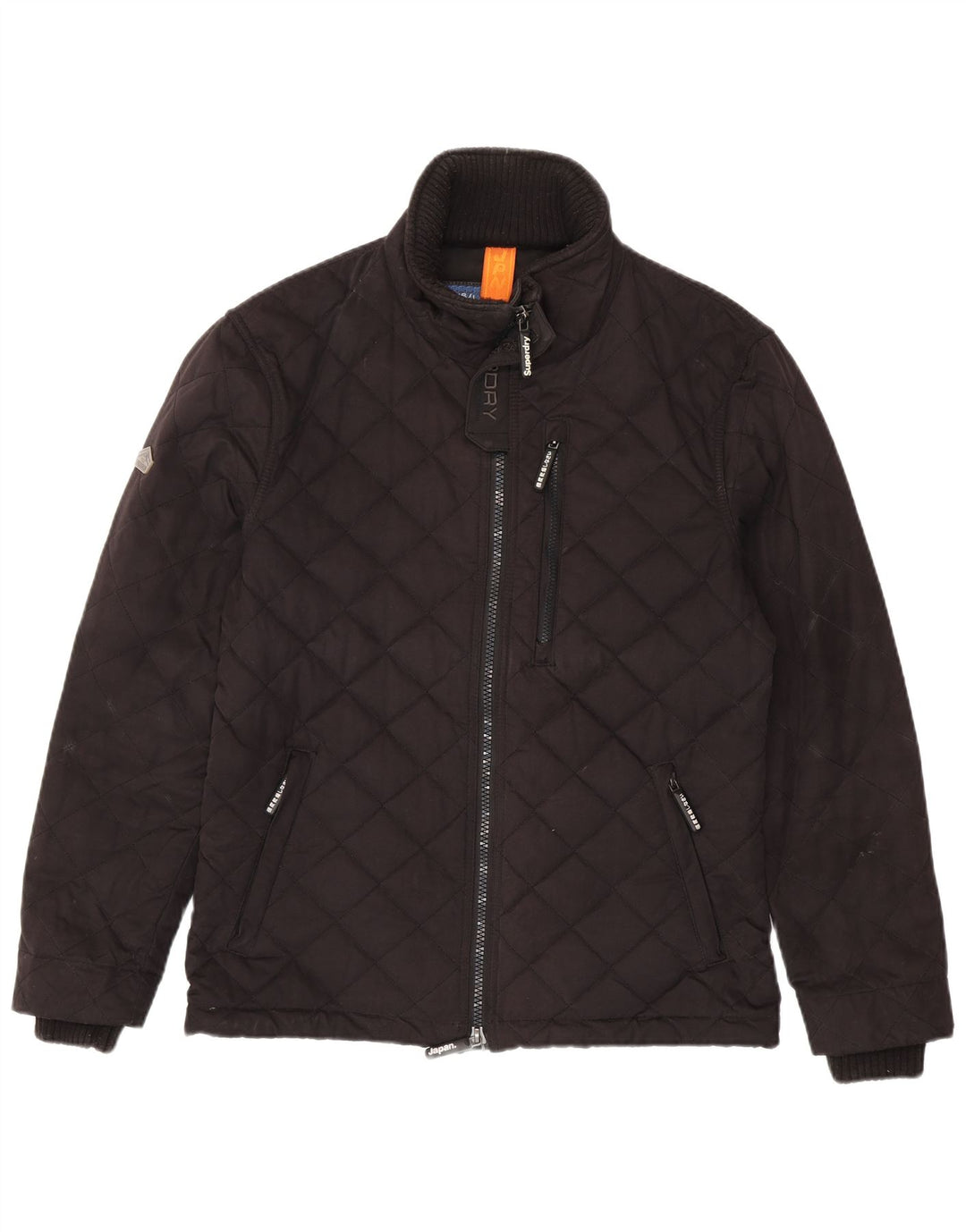 Superdry Mens The Windhiker Quiltet Jakke UK 42 XL Sort Polyester