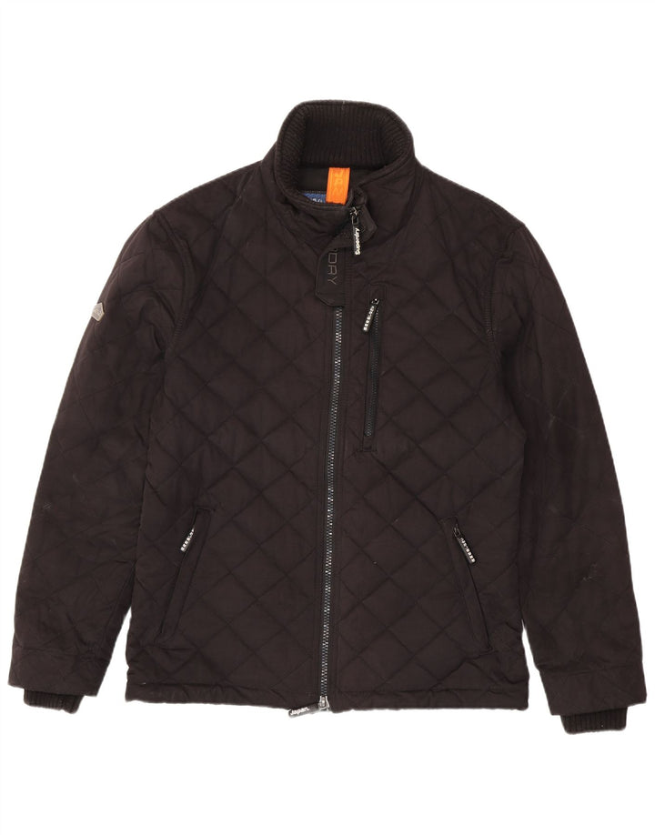 Superdry Mens The Windhiker Quiltet Jakke UK 42 XL Sort Polyester