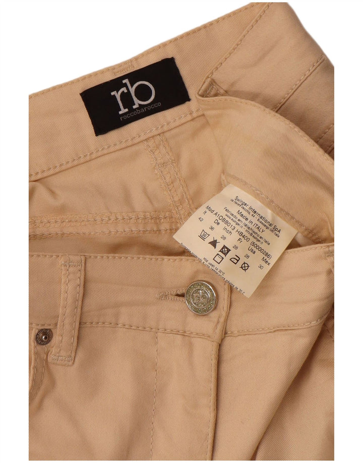 Roccobarocco Dame Skinny Jeans IT 42 Medium W30 L31 Beige Bomuld