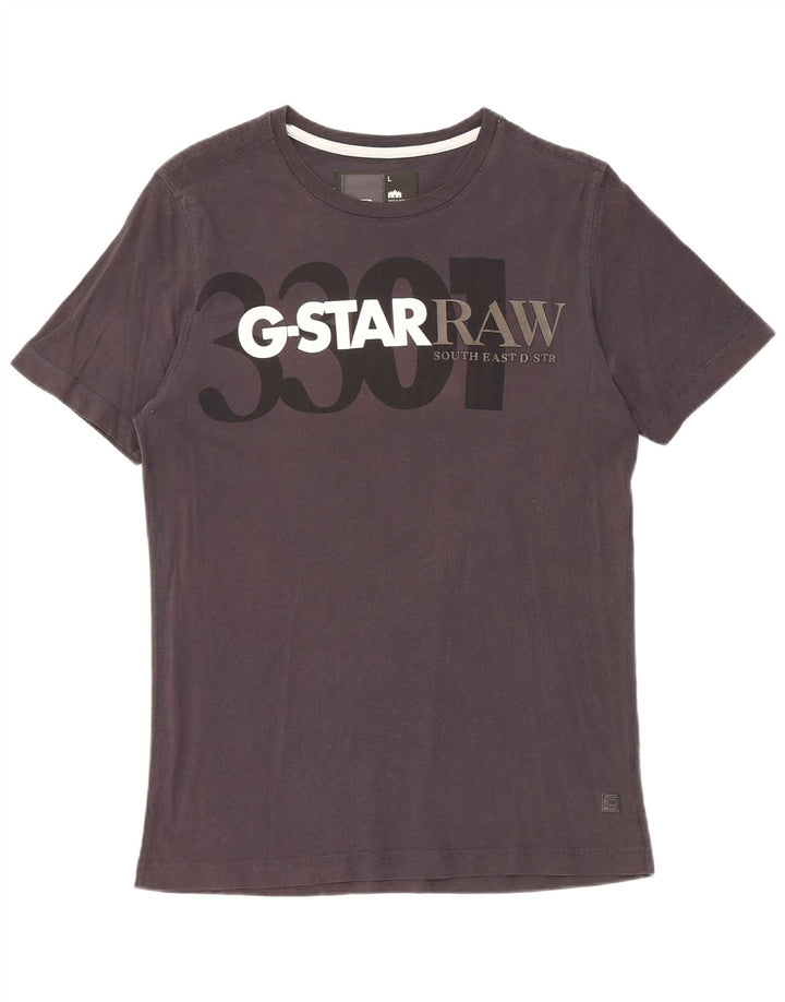 G-Star Herre 3301 Grafisk T-Shirt Top Stor Sort Bomuld