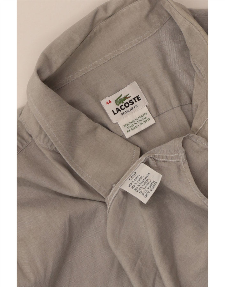 Lacoste Herre Regular Fit skjorte størrelse 44 XL Grå bomuld