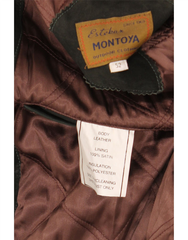 VINTAGE Læderfrakke til mænd IT 52 XL Sort Læder