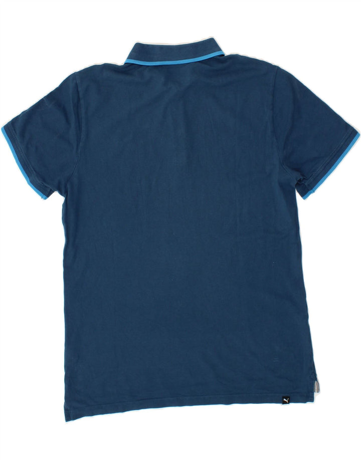PUMA Mens Polo Shirt Large Blue Cotton Vintage Puma and Second-Hand Puma from Messina Hembry 