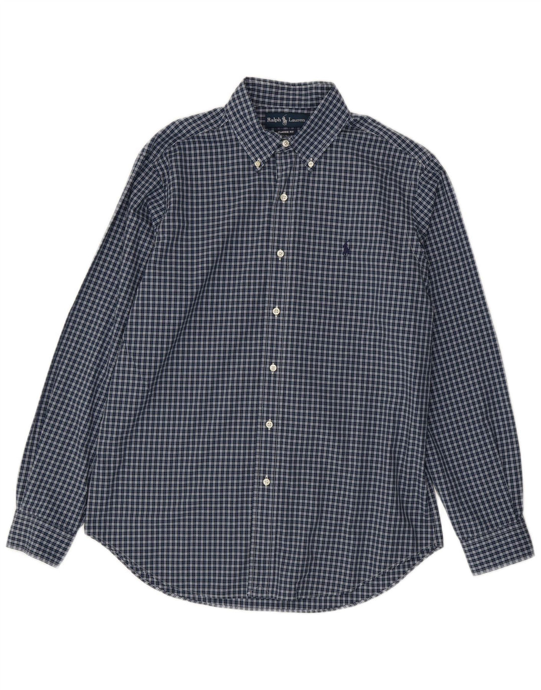 Ralph Lauren Herre Classic Fit skjorte Medium marineblå ternet bomuld