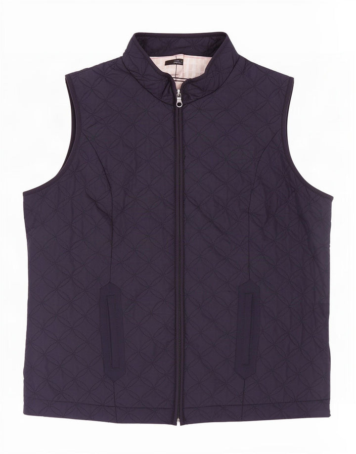 Marks & Spencer Dame Quilted Gilet UK 18 XL Navy Blue Polyester