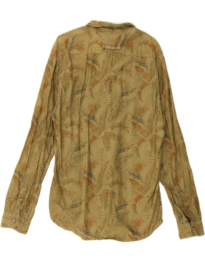 CAMEL ACTIVE Mens Abstract Pattern Shirt Medium Khaki Cotton Vintage Camel Active and Second-Hand Camel Active from Messina Hembry 