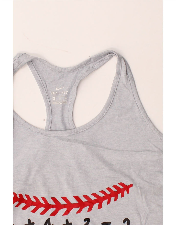 NIKE Womens Dri Fit Graphic Vest Top UK 18 XL Grey Polyester Vintage Nike and Second-Hand Nike from Messina Hembry 