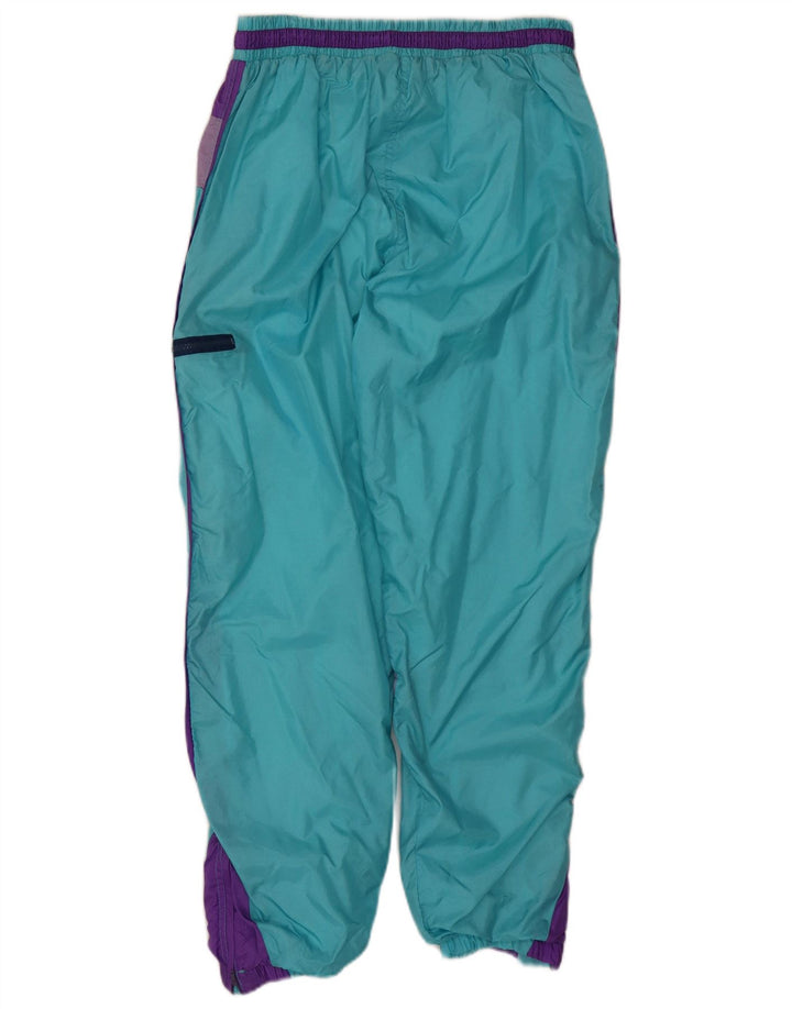 Vintage Herre Cargo træningsdragt Bukser Joggers Large Blue Colourblock