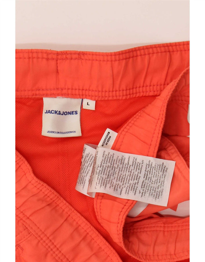 Jack & Jones Grafiske badeshorts til mænd store orange polyester