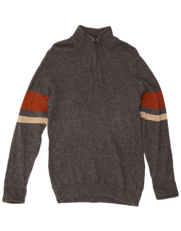 Marks & Spencer Herre Blue Harbor Zip Neck sweater lille grå