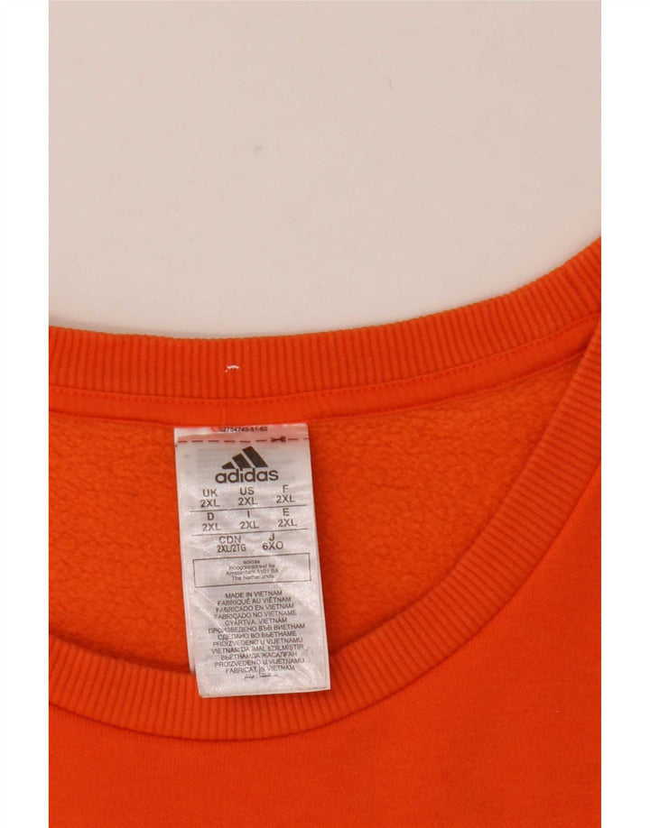 Adidas grafisk sweatshirt til mænd 2XL orange bomuld