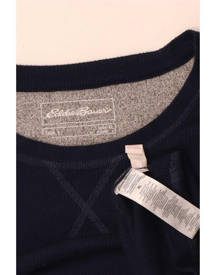 Eddie Bauer Herre Top Langærmet XL Navy Blue Polyester