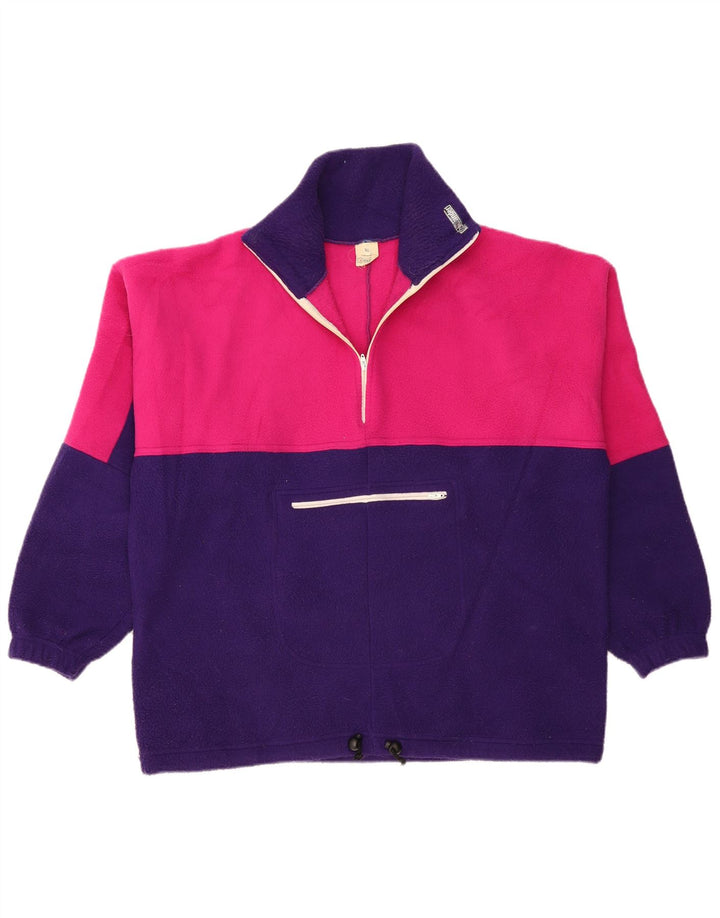 ALEXANDER Fleece Jumper med lynlås til mænd XL Lilla Colourblock Polyester