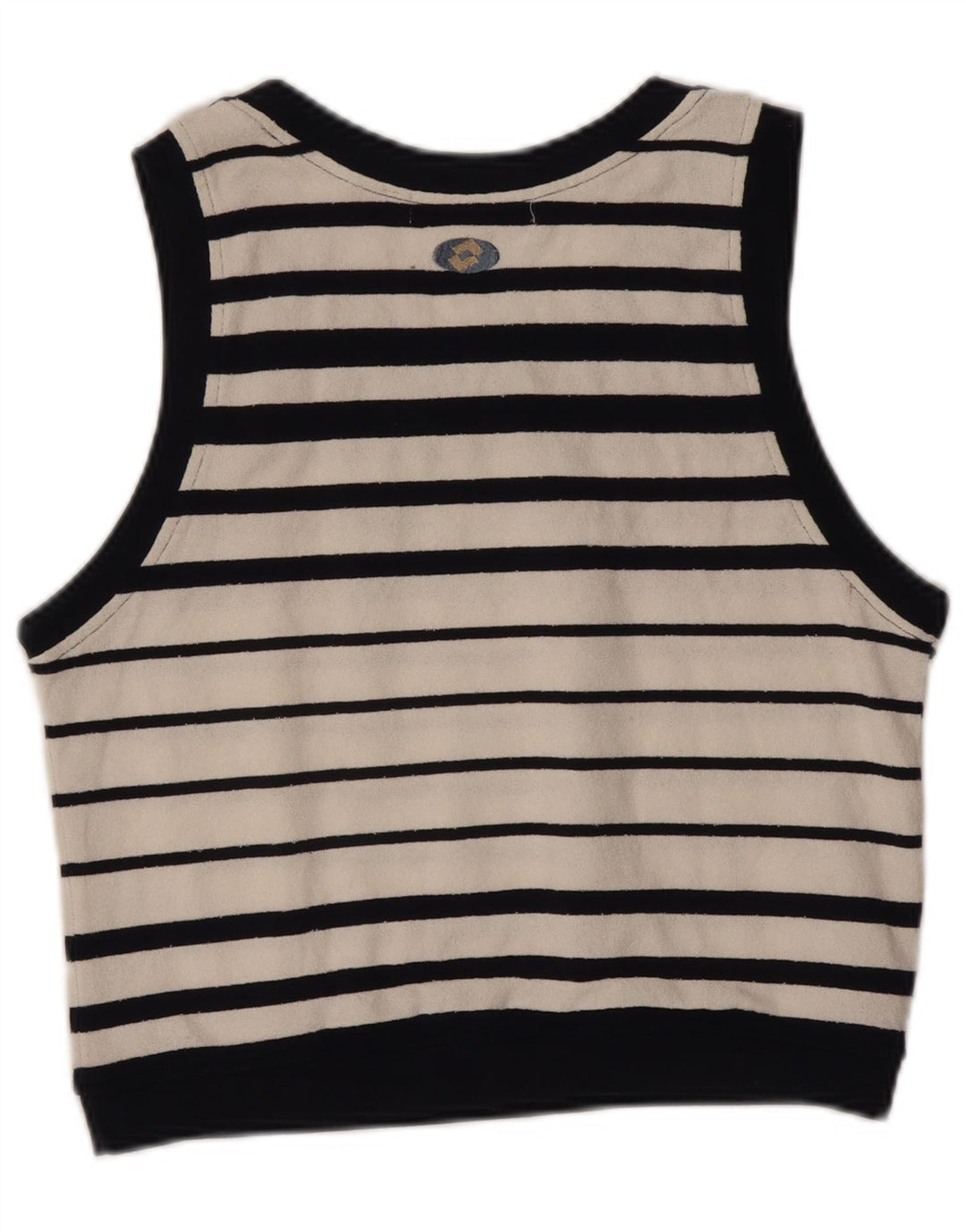 LOTTO Dame Crop Grafisk Vest Tank Top UK 10 Lille hvid stribet bomuld