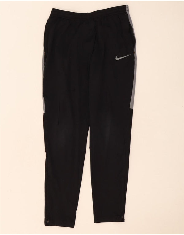 Nike Boys Dri Fit Tracksuit Trousers 12-13 Years Large Black Colourblock