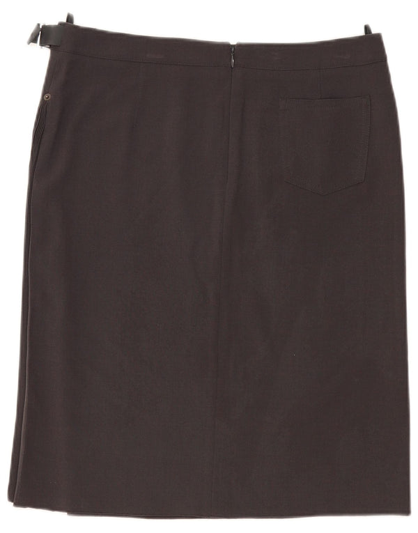 Armani lige nederdel til kvinder UK 14 Large W32 Grå polyester