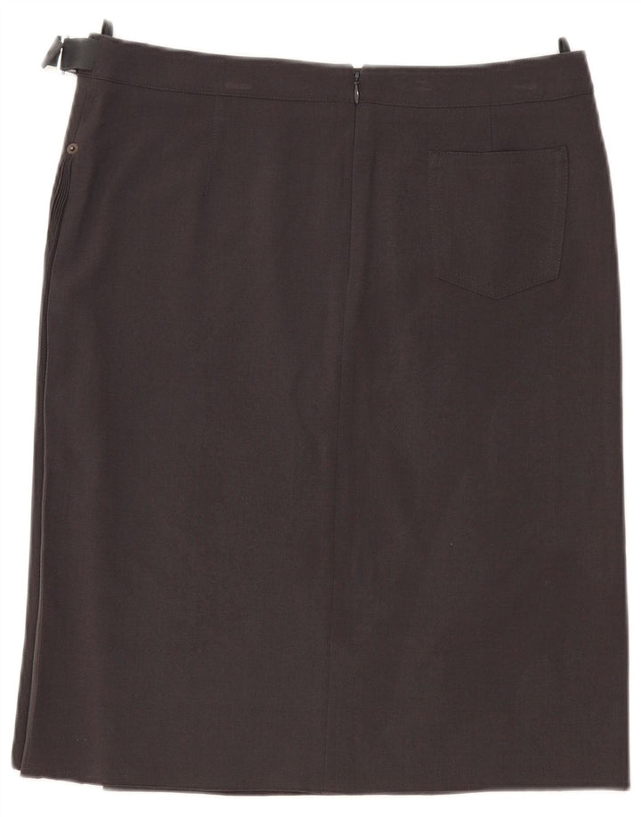 Armani lige nederdel til kvinder UK 14 Large W32 Grå polyester