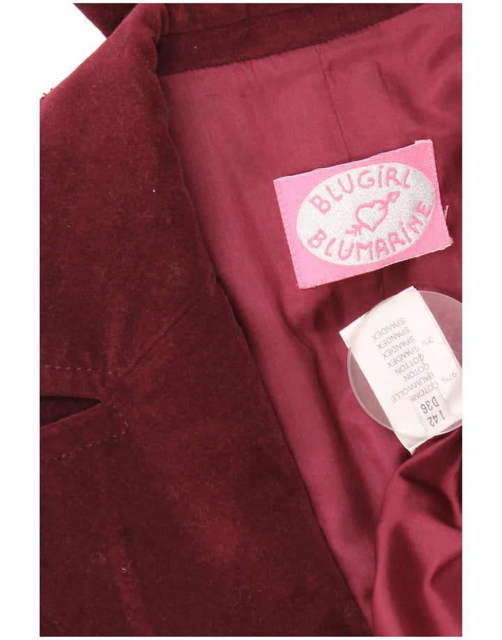 Blugirl Blumarine Dame 1 Knap Blazer Jakke IT 42 Medium Burgundy