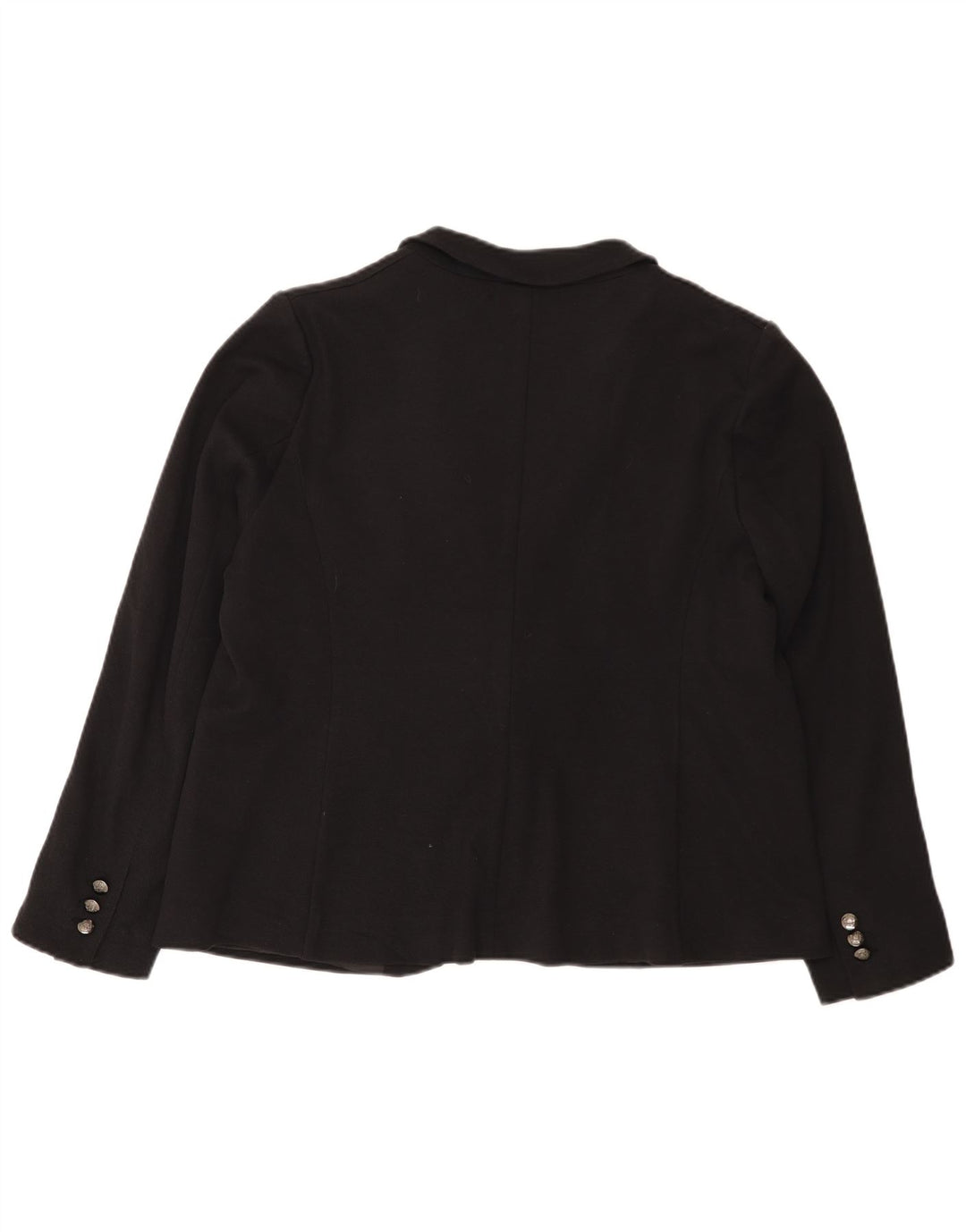 Marks & Spencer Dame 1 Knap Blazer Jakke UK 20 2XL Sort Bomuld