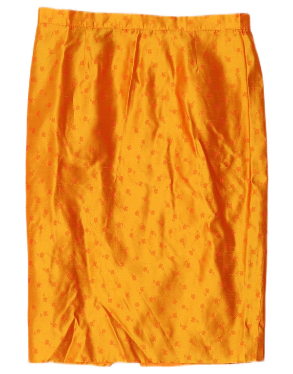 Gai Mattiolo Womens Pencil Skirt IT 46 Large W32 Yellow Floral