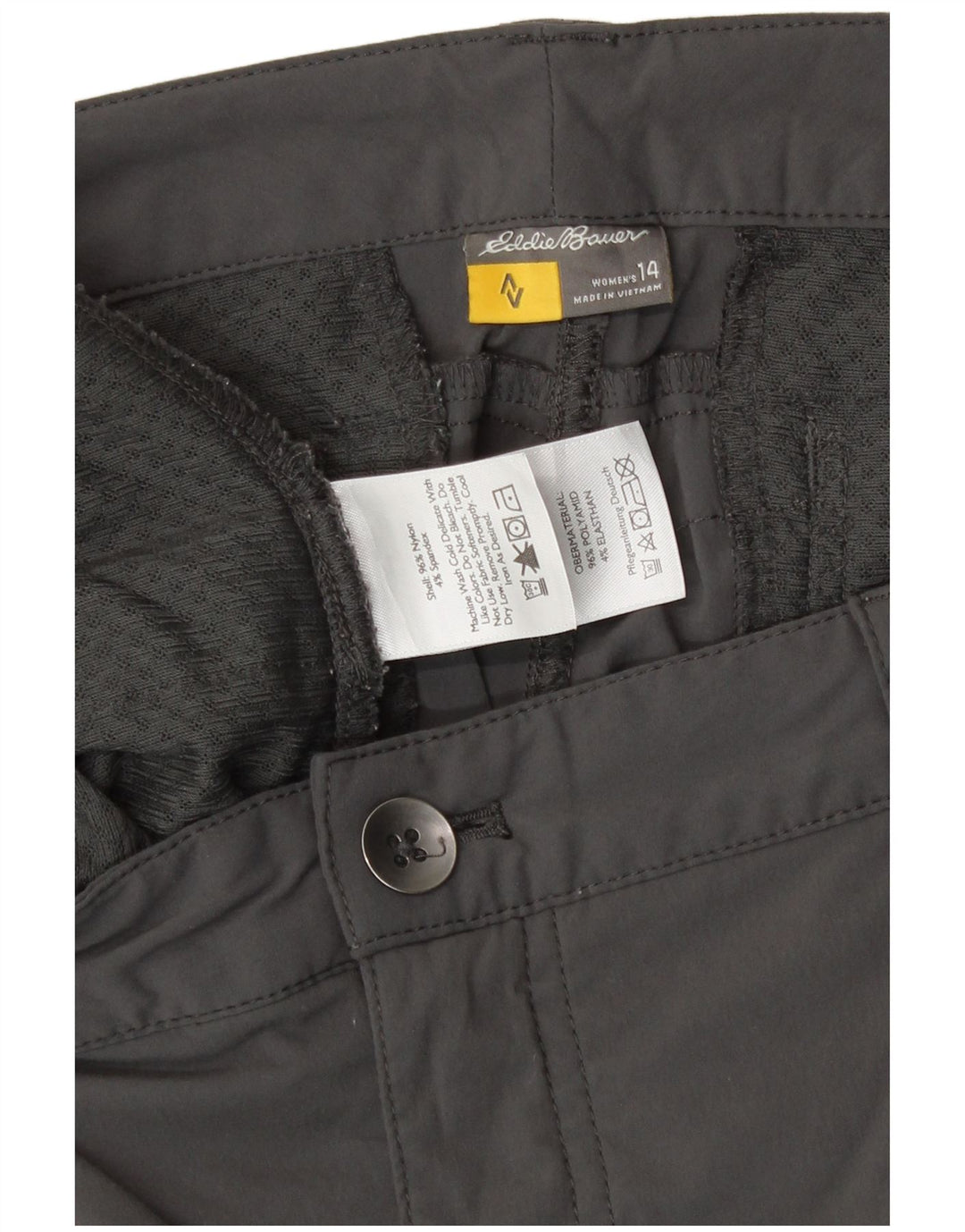 Eddie Bauer Dame Cargo Capri Bukser US 14 XL W36 L20 Grå Nylon