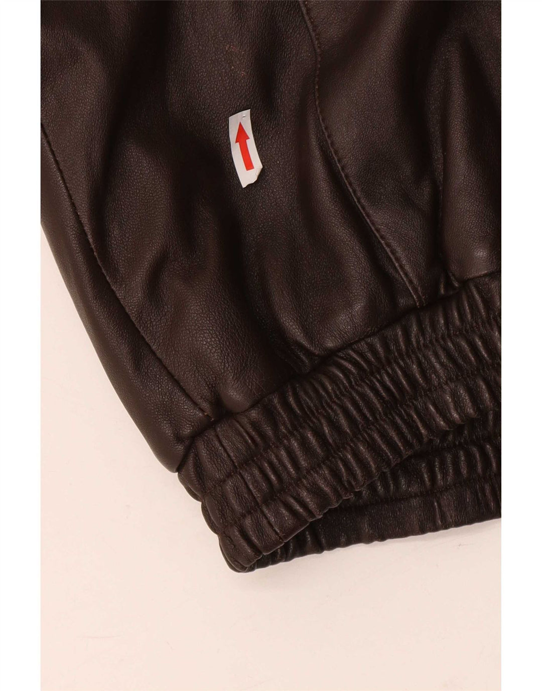 Vintage Dame Loose Fit Læder Bomber Jacket UK 14 Stor Brun