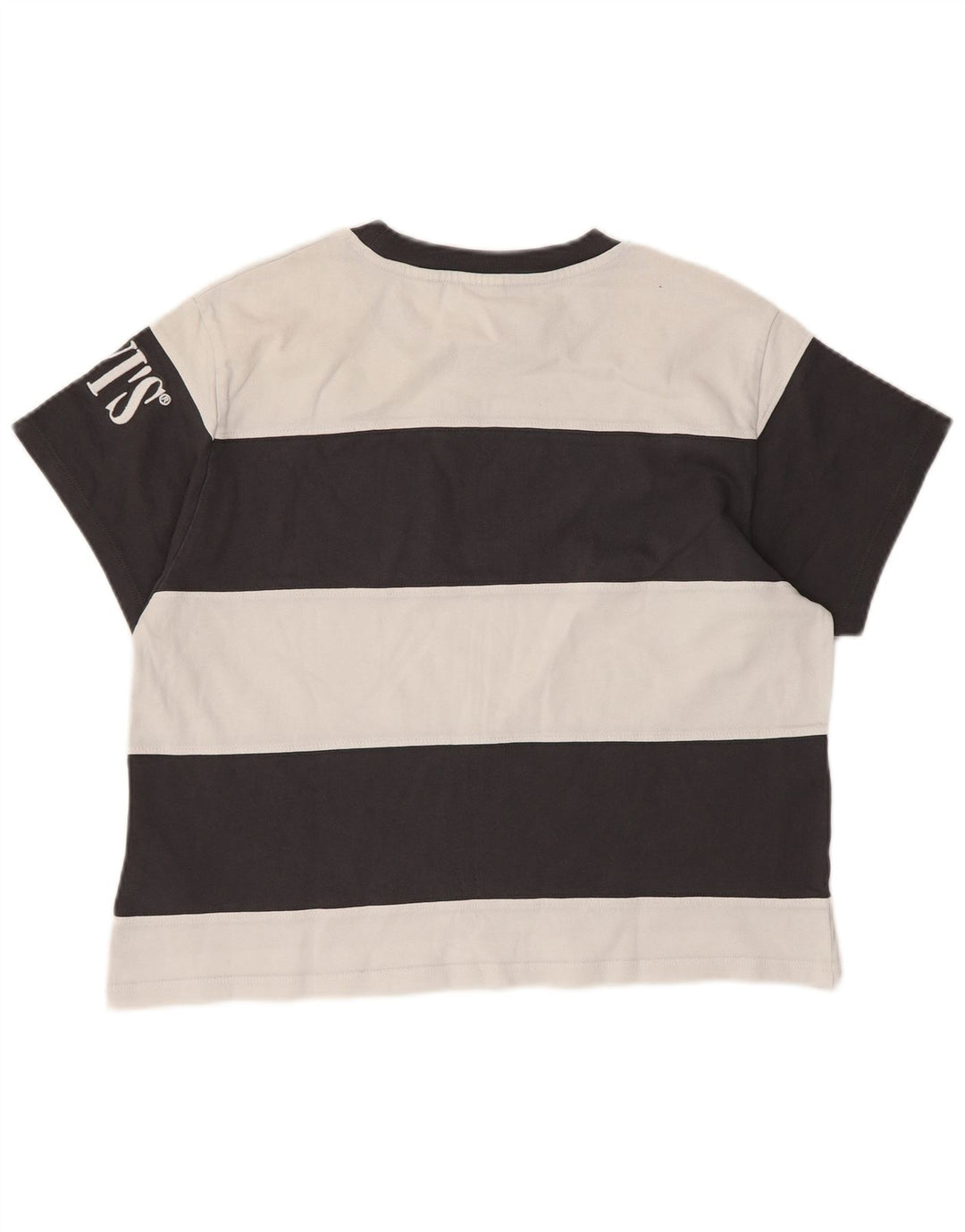 Levi's Womens Crop Oversized grafisk T-shirt top UK 6 XS sort stribet