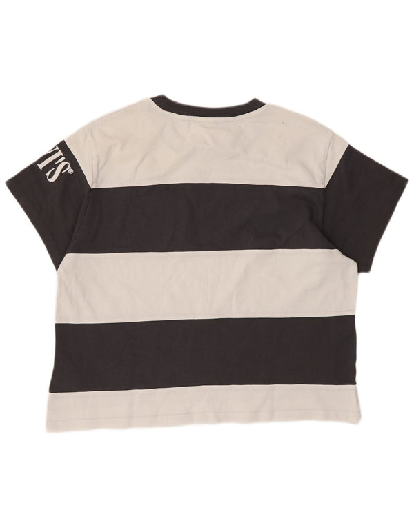 Levi's Womens Crop Oversized grafisk T-shirt top UK 6 XS sort stribet