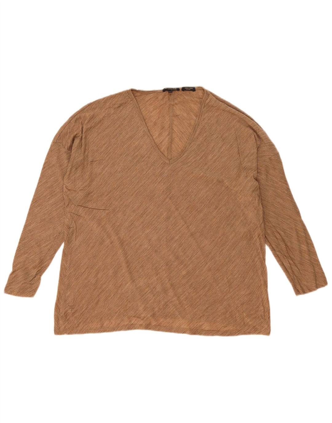 Massimo Dutti Dame Oversized Top Langærmet UK 10 Small Beige Flecked