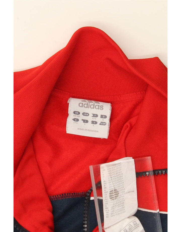 ADIDAS Træningsdragt til mænd, topjakke UK 38/40 Medium Rød Colourblock Polyester