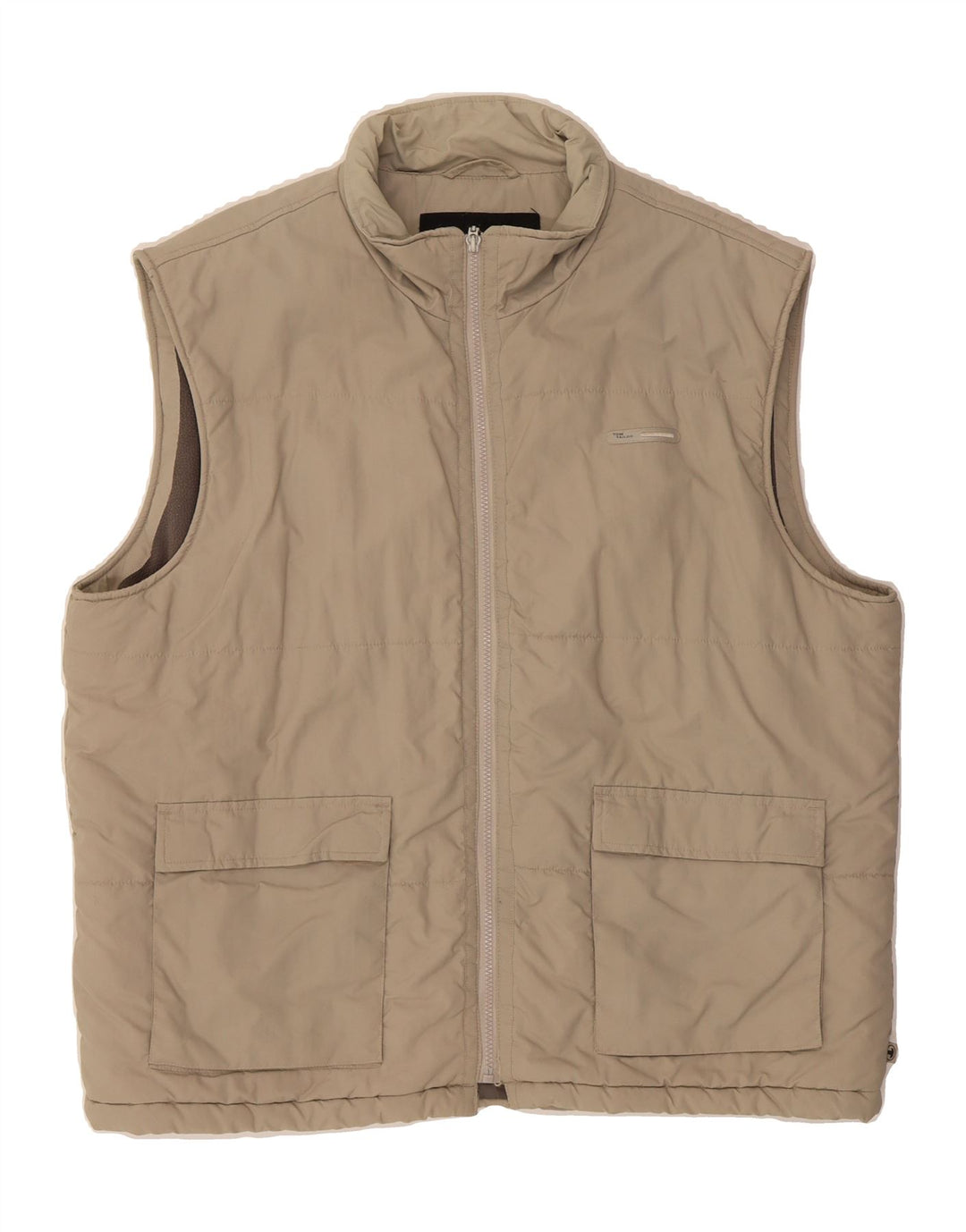TOM TAILOR Mens Padded Gilet UK 44 2XL Grey Polyamide Vintage Tom Tailor and Second-Hand Tom Tailor from Messina Hembry 