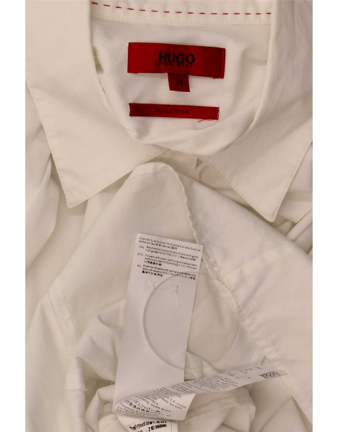 Hugo Boss Dameskjorte EU 34 XS Hvid Bomuld