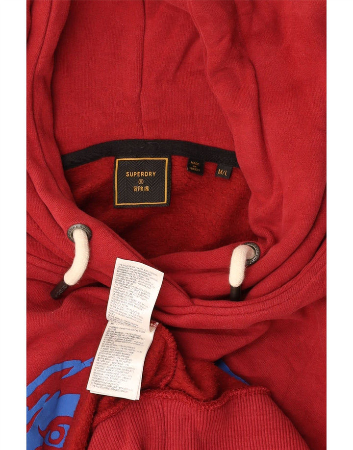 SUPERDRY Grafisk hættetrøje til mænd Medium Bourgogne bomuld