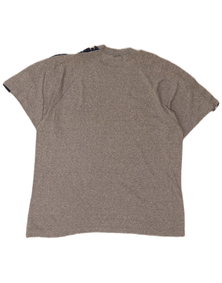 Champion Herre Grafisk T-Shirt Top Stor Grå Colourblock Bomuld