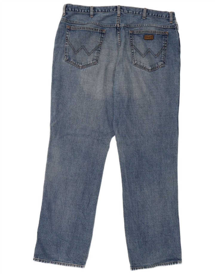 Wrangler Herre Texas Distressed Straight Jeans W40 L32 Blå Bomuld