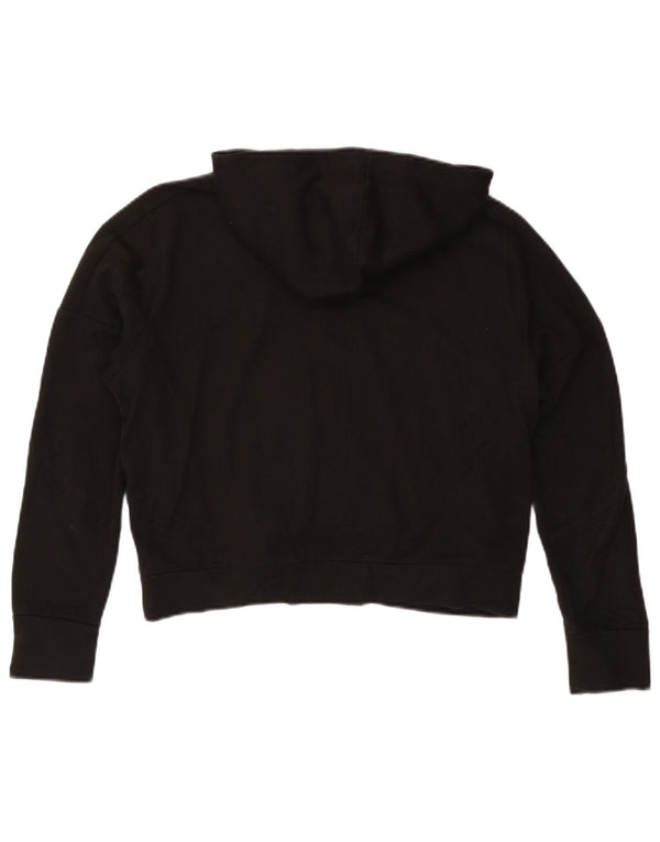 Puma Womens Crop Graphic Oversized Hoodie Jumper UK 10 Small Black Bomuld