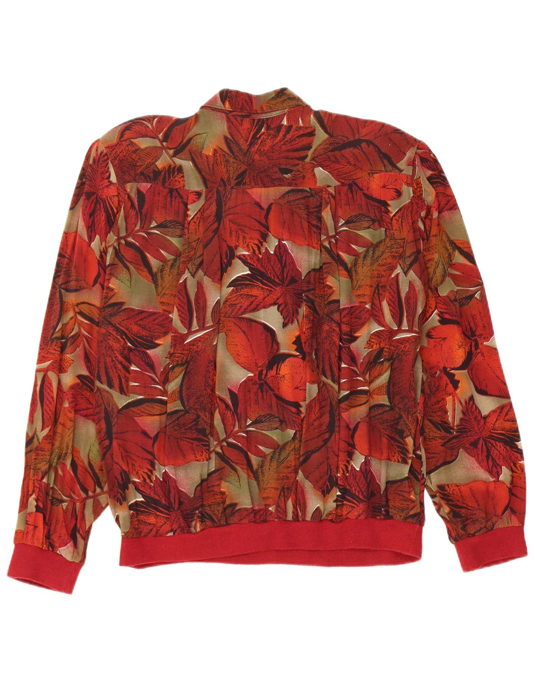 Vintage Dame Pullover Shirt Bluse UK 16 Large Red Floral Viscose