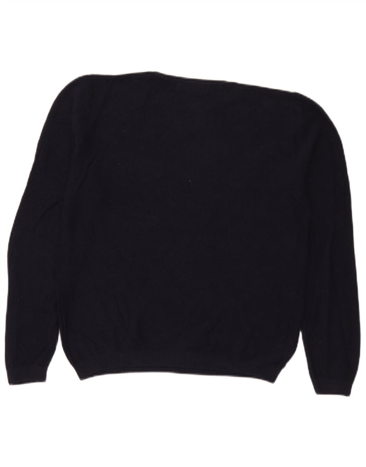 Zara Herre Crew Neck Jumper Sweater Large Navy Blue