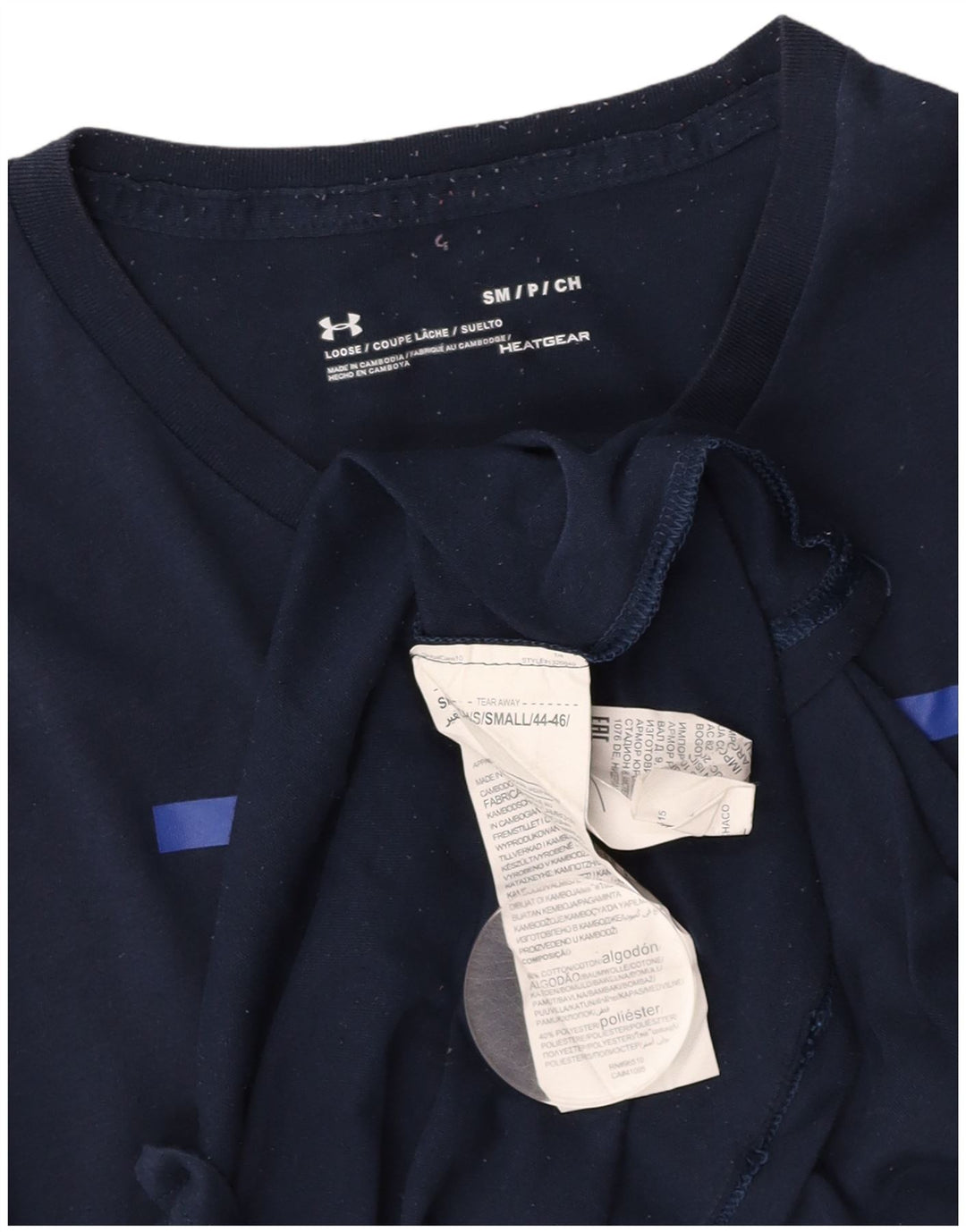 UNDER ARMOUR Herre Heat Gear Grafisk T-shirt Top Lille marineblå bomuld