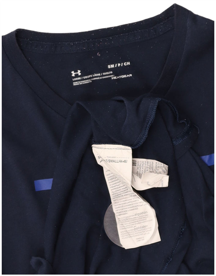 UNDER ARMOUR Herre Heat Gear Grafisk T-shirt Top Lille marineblå bomuld