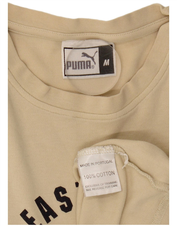 Puma Herre grafisk T-shirt Top Medium Beige Bomuld