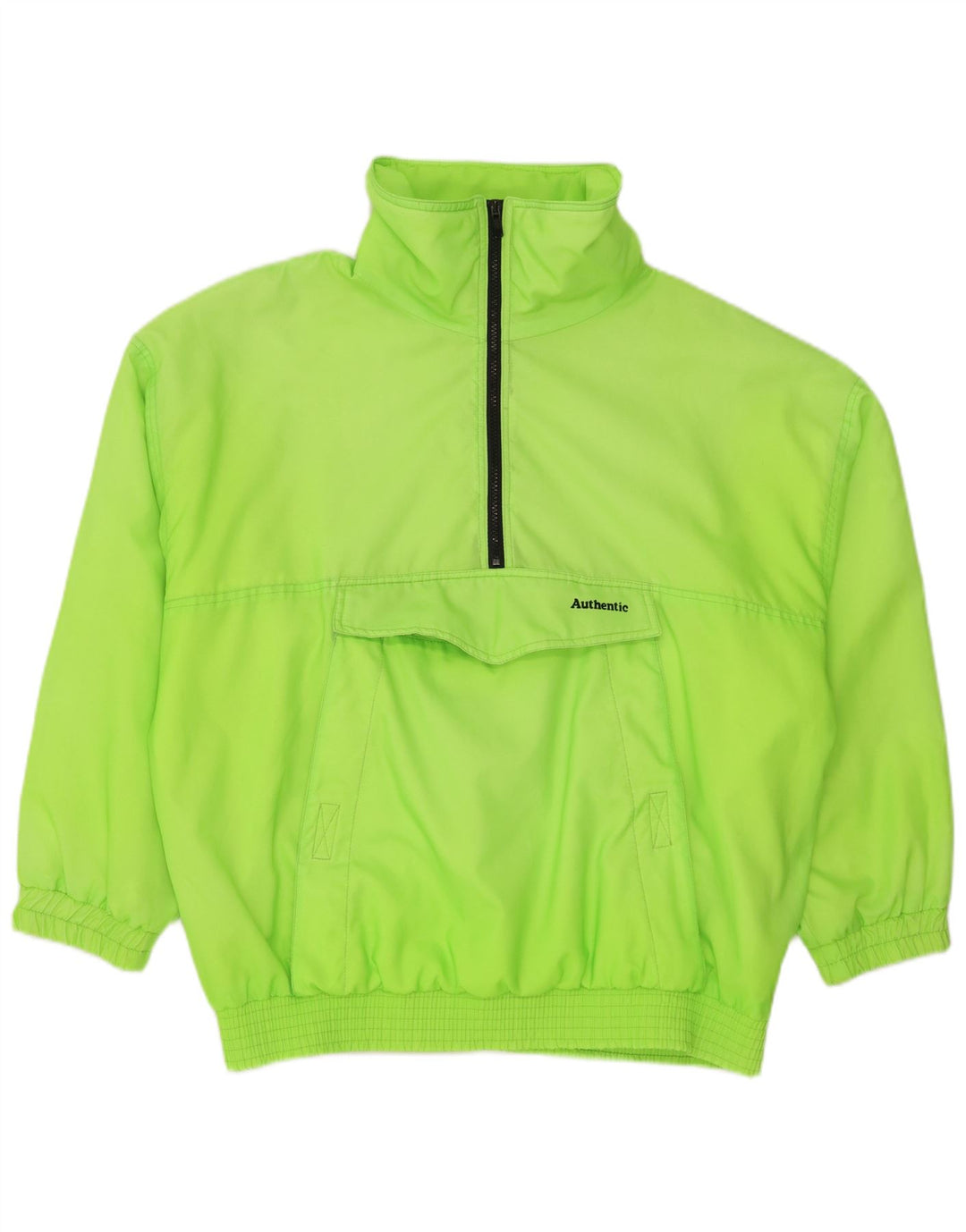Autentisk Herre Anorak træningsdragt Topjakke UK 38 Medium Grøn Polyamid
