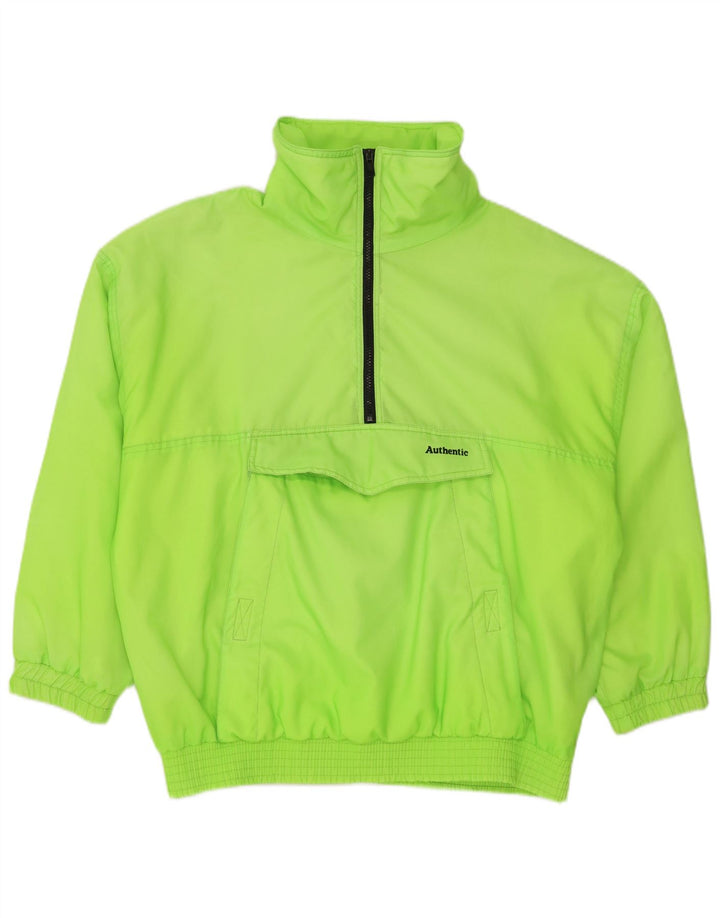Autentisk Herre Anorak træningsdragt Topjakke UK 38 Medium Grøn Polyamid