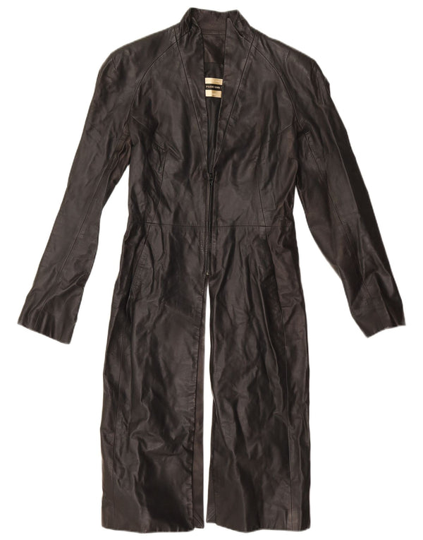 Plein Sud Dame Læderfrakke EU 38 Medium Sort Læder