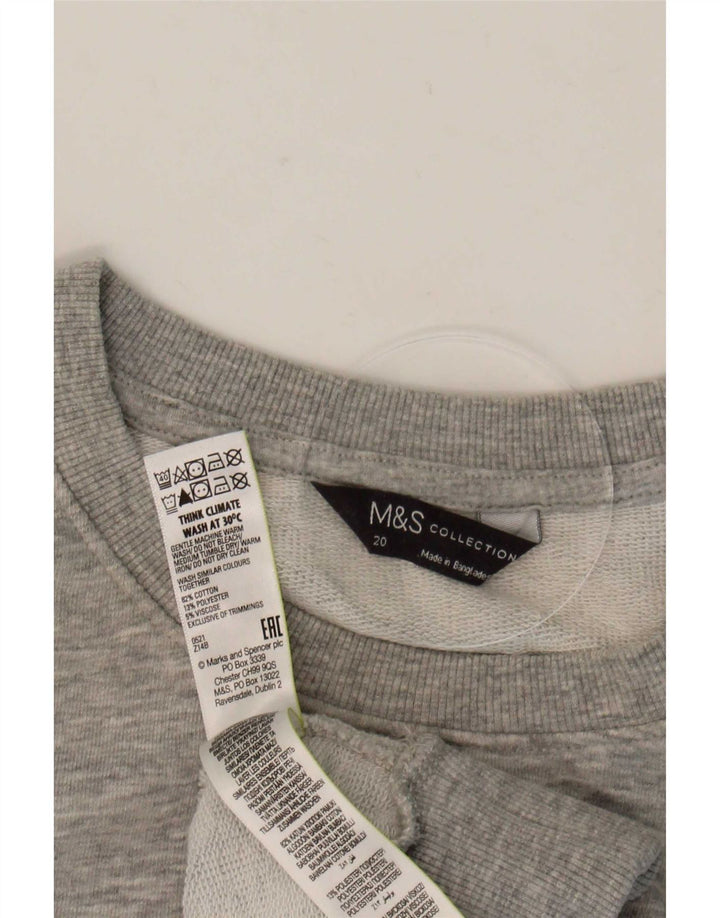 Marks & Spencer Dame Sweatshirt Jumper UK 20 2XL Grå Flecked Bomuld