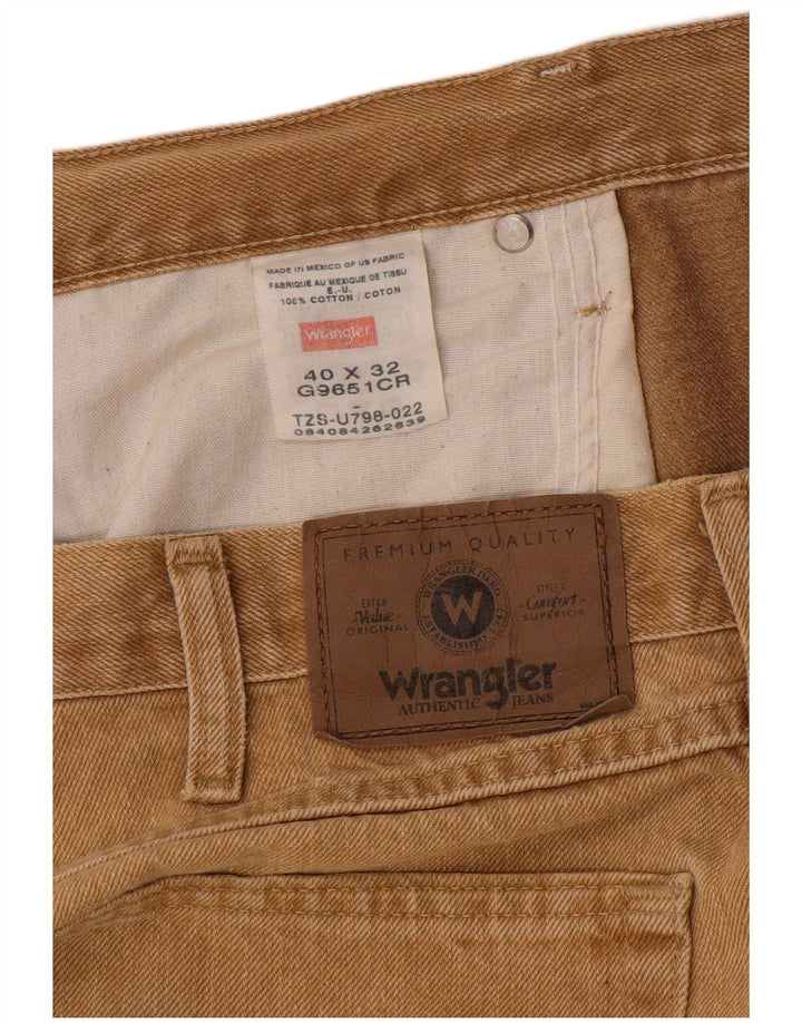 Wrangler Straight Jeans til mænd W40 L32 Beige Bomuld
