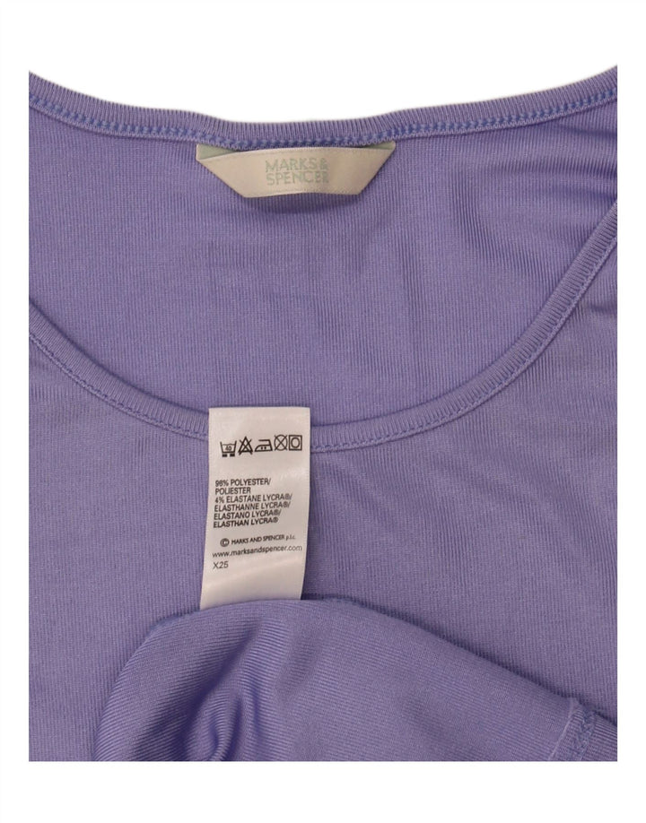 Marks & Spencer T-shirt top til kvinder DK 16 Stor lilla polyester